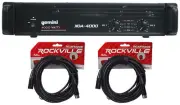 Gemini XGA-4000 4000w Pro DJ/PA Live Sound Power Amplifier+XLR Cables XGA4000