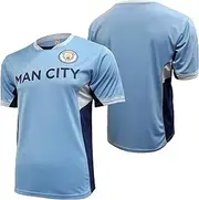 Icon Sports Short Sleeve Polyshirt, Man City Wordmark ON Front