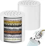 AOOTE 36 Stage Shower Filter Replacement Cartridge,2 Pack Universal Replacement Cartridge Hard Water Purifier,ShowerHead Water Filter Cartridge,Removes Chlorine,Heavy Metals,Iron,Other Sediments