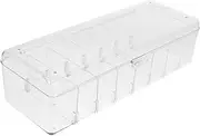 Toddmomy Power Cord Organizer Box with Lid Multi Purpose Cord Storage Case for USB Charge Cables with Detachable Dividers Transparent Design for Home Office Organization