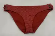 ROXY Size L / 12 Red / White Spot Bikini Full Bottoms / Bathers NEW RRP $39.99
