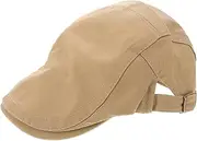 [COLLBATH] Men's Newsboy Cap Breathable Cotton Beret Hat Vintage Style Fashionable for Men Suitable for Ages Khaki