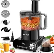 Food Processor & Chopper, 2.5 L Food Processor 1500 W with Large Feed Tube - Ice Creation, Grinding, Citrus Expressor, Grating, Cutting & Baking, Black