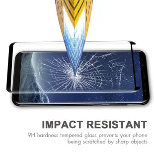 三星Note9/8 S8 S9 PLUS S7EDGE縮小版S8+鋼化膜3D熱彎曲玻璃螢幕保護貼全透明/彩色玻璃手機貼膜-極巧