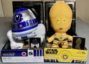 Set-2 Disney Star Wars R2-D2 & C-3PO Collectible Plush w Enamel Pin Seven20 NEW
