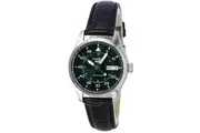 Seiko 5 Sports GMT Kelly Green Flieger Suit Style Leather Strap Automatic SRPJ89K1 100M Men's Watch