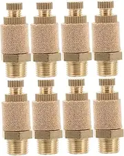 JEWEDECO 8pcs Air Compressor Pneumatic Mufflers Npt Flow Control for Noise Reduction Pneumatic Equipment