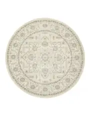 [Rug Culture] Evoke Winter Transitional Round Rug in White
