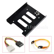 NEW 1 kit 2.5" to 3.5" Adapter Bracket SSD HDD Hard Drive Tray Caddy Bay W/cable