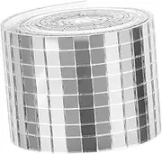 Homoyoyo 1 Roll Wall Stickers Mini Hexagon Removable Stick Tiles Self Stick Tile Small Mirror Wall Decor Stickers DIY Marble Mirror Glass Fiber Silver