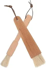 KITANDOVE 2pcs Wooden Handle Pastry Brush Natural Bristle Basting Brush for Cooking BBQ Baking Marinades Versatile Kitchen Tool for Outdoor Grilling Baking