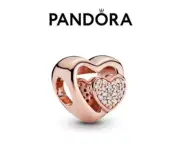 Genuine Authentic Pandora Rose Gold Joined Together Heart Charm 781806CZ Retired