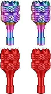 DJI 2 Pairs Joysticks for RC/RC 2 Controller - Aluminum Alloy Replacement Thumb Sticks for Mini 4 Pro, 3 Pro, Mavic 3 Classic, Air 3 Accessories (Red & Rainbow)