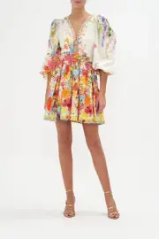 Camilla Dress Medium NWT Blouson Flared Sunlight Symphony