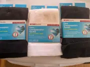 3 Pair over Compression Socks CVS Health Unisex Cushioned Black and white