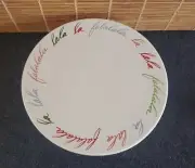 Target Cake Stand FA LA LA LA LA Christmas Stoneware NOS 12inch