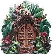 Fairy Door,Wooden Elf Door - Fairy Garden Art Doors, Garden Ornaments Yard Sculpture for Outdoor Trees Garden Decorations