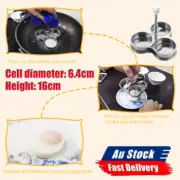 Stainless Steel Egg Poacher 3 Grid Steamer Egg Boiler Poaching MDYd Cooking Tool
