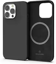 Sinjimoru Magnetic Silicone Case for iPhone 13 Mini, Anti-Dust and Compatible with Magsafe, iPhone 13 Mini Silicone Case for MagSafe Black