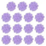 Chiffon Flowers Sewing Fabric Appliques Crafts 4 Inch & 15 Pack & Light Purple