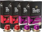 Peet's Coffee, Medium Roast Espresso Coffee Pods Variety Pack, Intensity 8-9, 40 Count (4 Boxes of 10 Espresso Capsules)