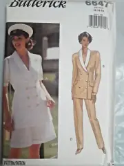Blazer Jacket Shorts Pants Sailor 12 14 16 Butterick Sewing Pattern 6647 UC FF