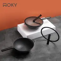 在飛比找森森購物網優惠-【WOKY 沃廚】恰恰鍋32CM炒鍋組(含集水器+鍋刷)