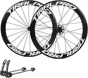 Road Bike Wheelset 700C Quick Release Rim Brake, Seal Bearings, 20/24H Alu Alloy Rim Support 7/8/9/10/11 Speed Cassette (Black)