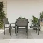 5 PCS Garden Dining Set Outdoor Table Chairs Patio Furniture Stable Steel Frame