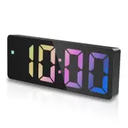 JXTZ Digital Alarm Clock, Rainbow LED Clock for Bedroom, Desk Clock with Snoo...