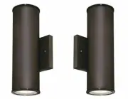 Two-Light LED Up and Down Light Outdoor Wall Fixture Oil Rubbed Bronze - 2 Pack