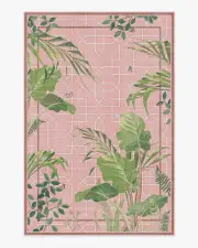 185' x 275' | Machine Washable Runner Rug | Kid & Pet Friendly | Indoor Rug | Palm House Rose Flatwoven Rug by Sanderson | Ruggable