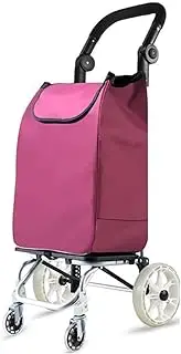 Shopping Trolley Cart Shopping Cart Foldable Trolley Bag 2-in-1 Detachable Heavy Duty 2 Big Wheels 2 Swivel Front Casters Large Waterproof Shopping Cart Folding Grocery Cart Rolling Shopping Cart(D)