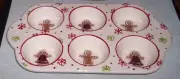 Gingerbread Boy Girl Muffin Cupcake Ceramic Pan Unused AS-IS