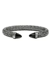 John Hardy Sterling Silver Spear Black Onyx Cuff Bracelet