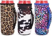 AJLTPA 3 Pack Reusable Tall Boy Can Sleeves with Handle, Neoprene Tallboy Insulated Can Cooler Bottle Cover for 22oz - 24oz Energy Beer Beverage Drink Cans(Animal Pattern)