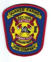 Quaker Farms (New Haven County) CT Connecticut Volunteer Fire Co. patch - NEW!