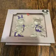 D23 2024 Expo Disney Mickey Minnie Mouse Silver Pin Button Limited Ed Set 2022