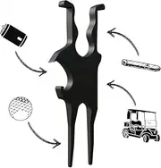 Tamoiup Gimme Golf Tool - Golf Multi Tool, Magnetic Golf Ball - Divot Tool, Beer Bottle Opener, Beer Shotgun, Portable Car Holder Clip for Women Golfers Beginners