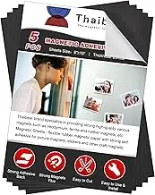 Magnetic Sheets with Adhesive Backing, 8" x 10", 5 Pack Flexible Magnet Sheets with Adhesive for Crafts, Photos and Die Storage - Peel and Stick Magnetic Tape Paper, Easy to Cut into Any Size