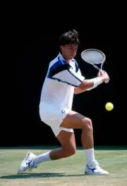 Aaron Krickstein USA at a men's singles match at the Wimbledon Law- Old Photo
