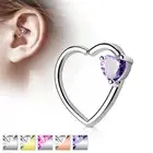 Heart CZ Set Ear Cartilage Tragus Rook Snug Daith Hoop Rings Piercing