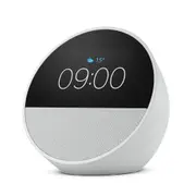 Amazon Echo Spot (2024) Smart Alarm Clock Speaker with Alexa - Glacier White 2.83" Touchscreen - 1.73" Speaker - Reminders / Weather / Smart Home Control / Routines & More [B0C2S3B7Z1]