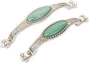 Pull Handle for Kitchen Cabinet Door Drawer Stylish Cabinet Handle Green Jade Modern Fashion Furniture Handles Kitchen Cabinet Dresser Door Handles Pulls Drawer Knobs 2pcs(96mm)
