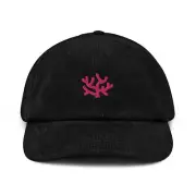 SEA CORAL Corduroy Hat Cap embroidered ocean reef marine biology ecology skater