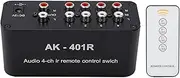 Selector Audio Splitter with Remote Control Convenient Practical Audio Switch 1 in 4 Out DC 12V