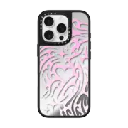 iPhone 16 Pro Mirror Case MagSafe Compatible Transparent Cyber Sigil Neotribal Spiky Tribal Tattoo Heart Sparkle Star Pink White Gradient
