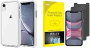 iPhone XR Bumper Case and Privacy Screen Protector Bundle