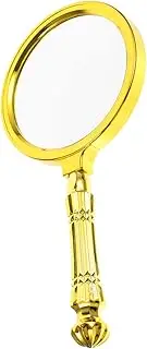 Reading Magnifier Light 5x Gold Plated Handheld Portable Tool for Seniors