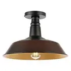 JONATHAN Y Camila 14" 1-Light LED Semi Flush Mount , Oil Rubbed Bronze/Copper